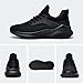 Running Tennis Shoes for Men - Slip On Walking Shoes Lightweight Breathable Non Slip Athletic Shoes Comfortable Gym Workout Sneakers All Black Size 8