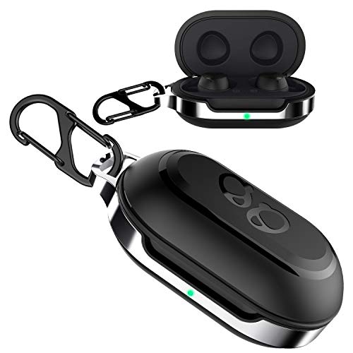 for Galaxy Buds Case, for Galaxy Buds+ Plus Case Support Wireless Charging Cover with Keychain TPU Full Protective Skin 2019 2020 Accessories Compatible Samsung Earbuds (Black)