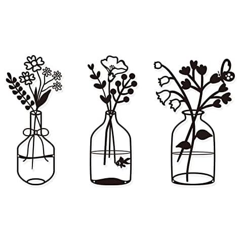 BSTSELER Metal Flowers Wall Decor Set Cover