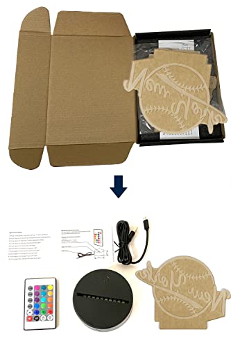 Lámpara LED 3D Beisbol New York con control remoto miniatura 5