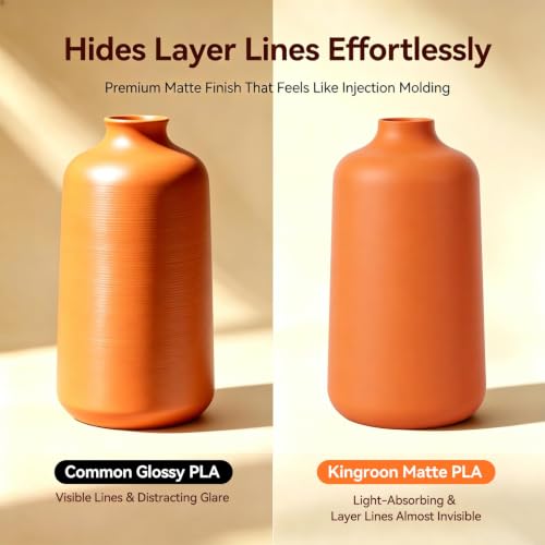 Image of Kingroon Matte PLA Filament 1.75mm 3D Printer Filament Matte Filament 1kg Dimensional Accuracy + /- 0.02 mm (Matte Orange)