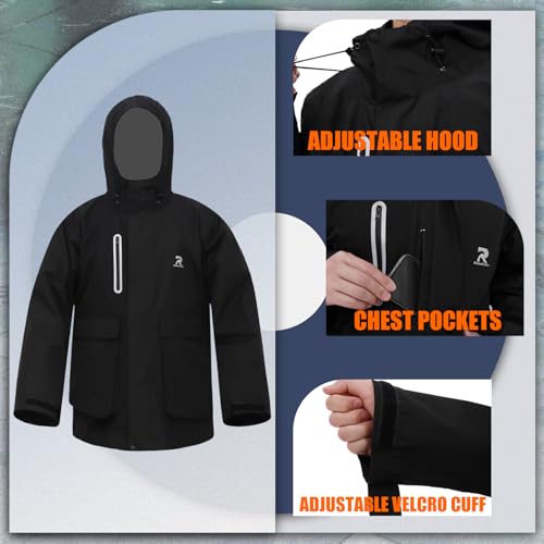 RainRider Rain Suits for Men Women Waterproof Rain Gear Jacket with Bib Pants Foul Weather Gear for Fishing Sailing2
