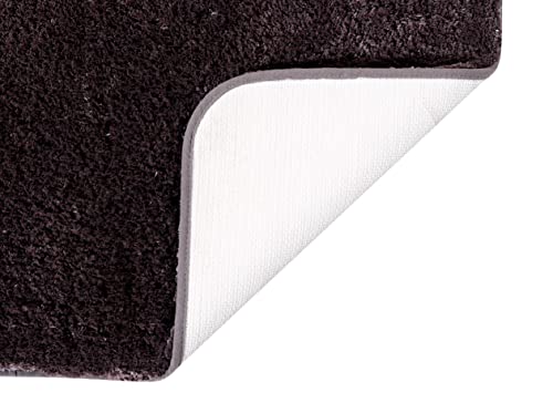 Image of Pano Microfiber Anti Slip Bathmat Set with Contour, Soft & Super Absorbent Mats for Shower, Washable, Non-Slip & Quick-Drying Mats for Home, Office, Pack of 2 (Brown, 50X75 Cm & 50X50 Cm)