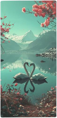 フェイスタオル 薄手 2羽の白鳥がハートを形成 タオル 吸水 速乾 ふわふわ 柔らか肌触り 動物写真撮影 動物イラストアート フェイシャルタオル 洗顔タオル 大判 家庭用、ホテル、業務用、スポーツなどにも最適 四季通用 73x35cm