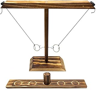 Rantherm Ring Toss Games for Adults, Hook and Ring Game, Ring Hook Game, Indoor Outdoor Games, Handmade Wooden Hooks Ring Toss for Bars, Home Party Small Size