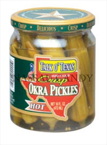 Talk O Texas - Okra Pickle Crisp Hot44; 16 Oz. Pack Of - 12