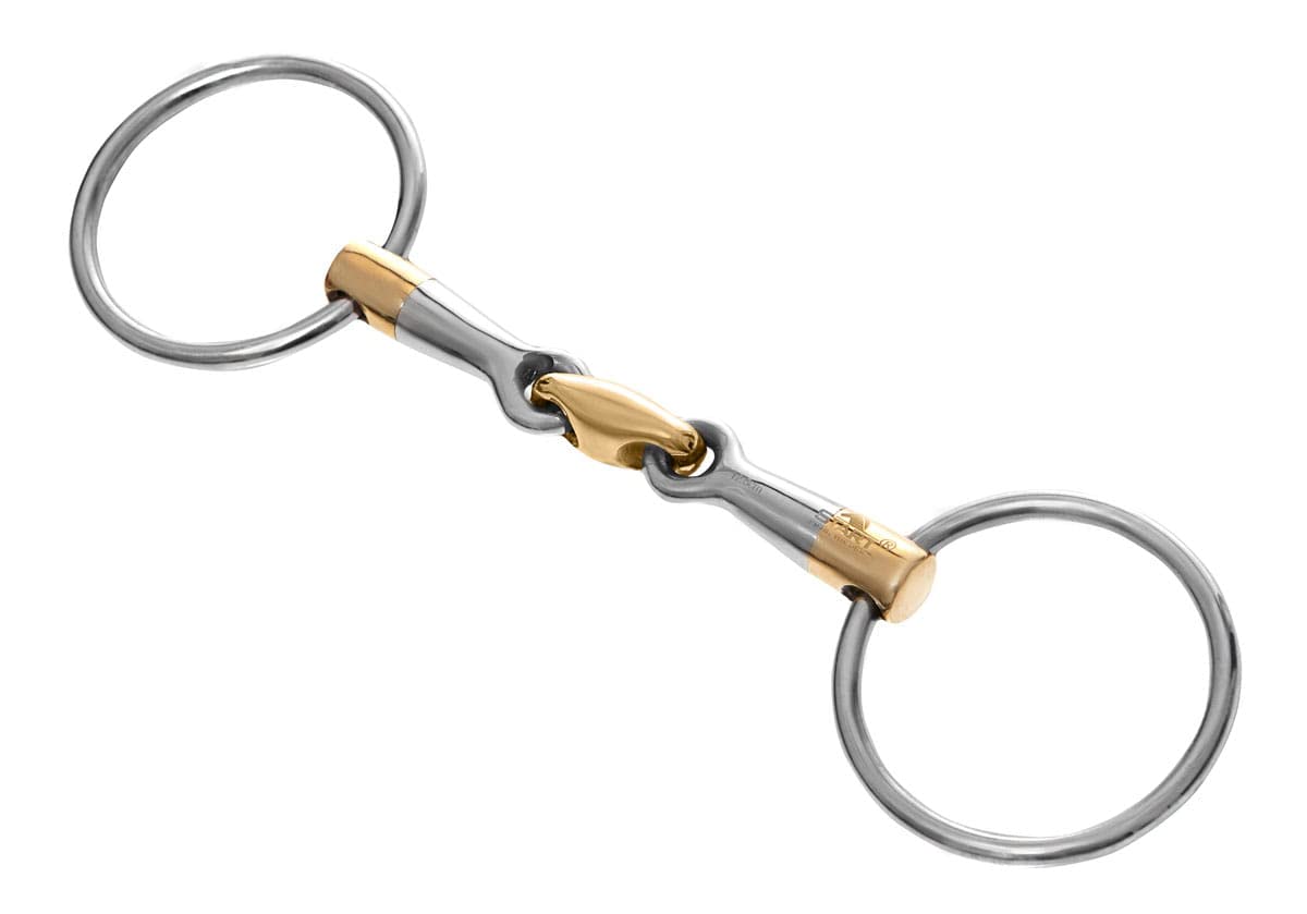 Start Double doppelt gebrochenes Gebiss – voll – deutsches Silber & Edelstahl – ideal für empfindliche Pferde (12,5)