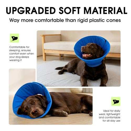 Image of Adjustable Dog Cones, Soft Cone for Dogs to Stop Licking