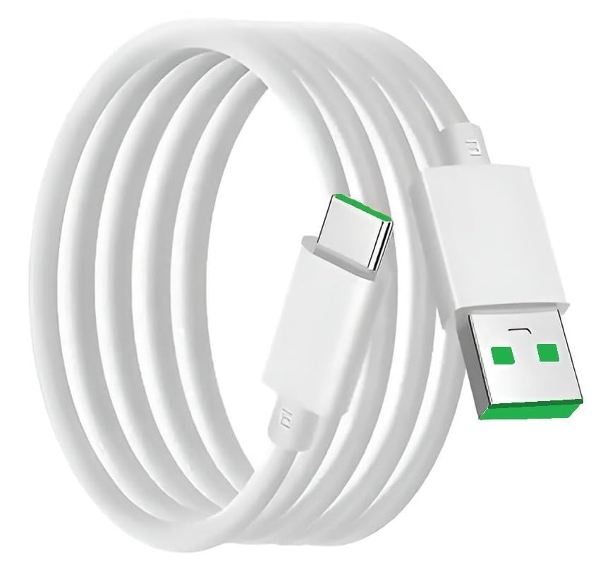 Image of Super Vooc Charge, Data Sync Fast Charging Type-C Cable Compatible with VOOC Charging for Oppo Reno /2 /2Z /2F /Reno10xZoom /k3 /Realme X /XT /X2 /X2 Pro /5 /6 /6T