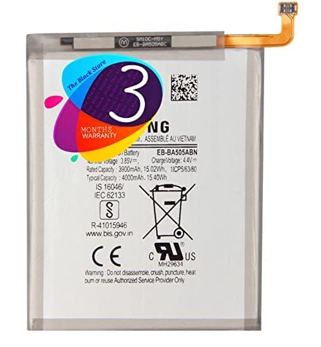 Image of The Black Store Original BA505ABU Battery for Samsung A50 A505F A30s A30 (4000mAh) with 3 Months Warranty