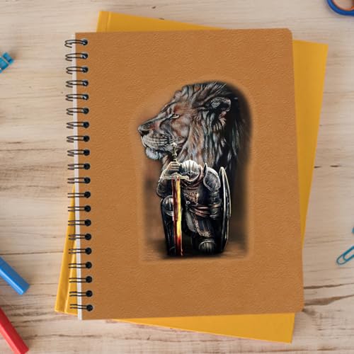 Image of Premium Jesus Car Decal - Lion of Judah with Fighter Warrior Design - Durable & Waterproof Christian Vinyl Sticker for Car, Truck, Window, Laptop, Bumper - 5.88 x 4.68 Inches
