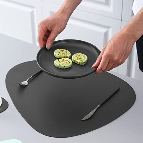 Set di 2 Tovaglietta Ovale in Pelle, Tovagliette