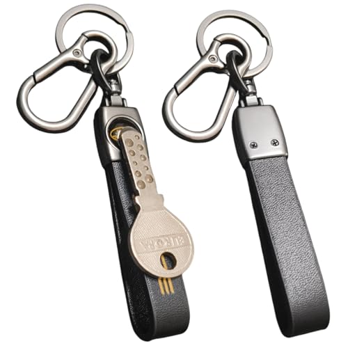 Image of Leather Keychain for Bike & Car Keys | 4 Color Leather with Durable 360 Degree Rotate head and Safety Metal Clip