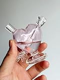 Mini Glass Heart Hookah Ornament, Colorful Decorative Handicraft, 1 Piece