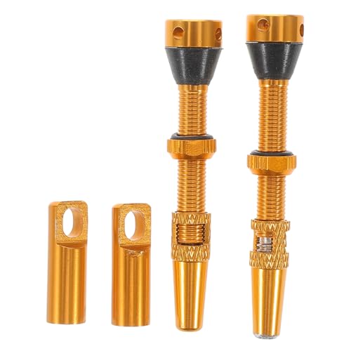MUCKLILY 4pcs CNC Tire Valve Core with Backflow Prevention for Bike Tire Inflator Gauge Road Bike Valve Stem Accessories