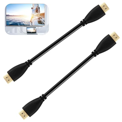 SopwMap 2 Pièces 30 cm Câble HDMI Court - Compatible 4K, ARC, HD, Ethernet, Haute Vitesse - Noir, HDMI vers HDMI Câble, pour Télévision, MacBook, PC, PS5...