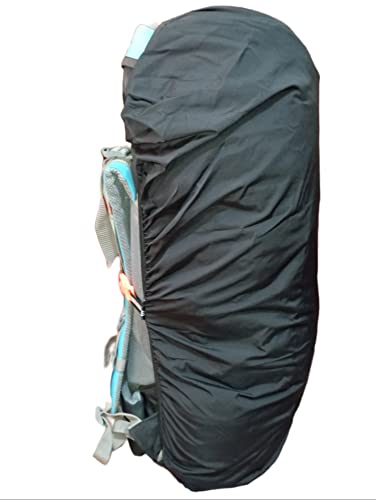 Image of 100% Waterproof 90+ 95 L Rain Cover for Backpack Bags, Rainproof Dustproof Protector Raincover Elastic Adjustable Trekking, Camping, Hiking Bag Cover (90+95 L) (Black)