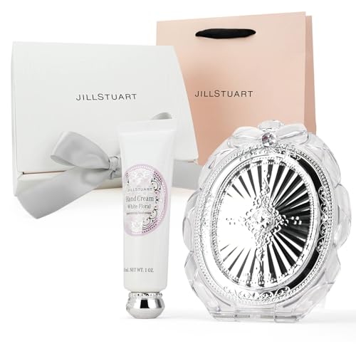 【国内正規品・ギフトセット】JILL STUART ジルスチュアート ハンドクリーム (ホワイトフローラル) ＆コンパクトミラー セット ハンドケア 化粧品 誕生日 記念日 クリスマス 女性 彼女 プレゼント ギフト ホワイトデー お返し 純正紙袋 ショッパー付