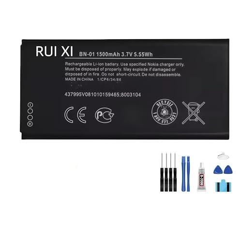 RUI XI Battery compatible for Nokia X 1045 RM-980 Normandy X2 X+ Plus 1013 X2DS BN 01 BN-01 3.7V 1500mAh Battery