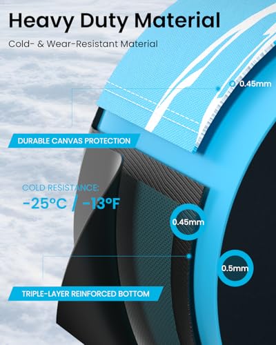 Snow Tube for Sledding Heavy Duty, Inflatable Snow Sled Innertube with Air Pump & Premium Canvas Cover for Adult with Thickened Bottom, Towable Rope (3 Pack 40inch) - Thumbnail 3