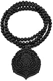 GWOOD Lion Good Wood Black Color Pendant Replica with 36 Inch Long Necklace
