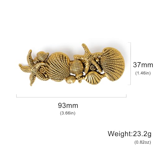 Dreamtimes Pince à cheveux en forme d'étoile de mer - Épingles à cheveux en forme d'étoile de mer - Accessoires pour cheveux vintage - Grande barrette en métal fabriquée à la main - Pince à cheveux – vue 5