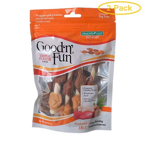 Healthy Hide Good 'n' Fun Triple-Flavor Kabobs - Chicken, Duck & Beef Liver
