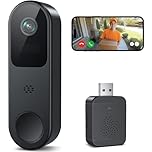 Belleye 2K Video Doorbell Camera Wireless Outdoor, 2.4GHz WiFi Door Bell Camera with Ring Chime, Smart AI Detection, Night Vision, Cloud Storage, Battery Powered, 2-Way Talk, Works with Alexa