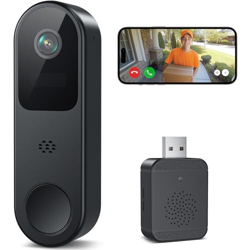 Belleye Video Doorbell Camera Wireless, 2K HD Video Door bell Camera with Ring Chime, Smart AI Human Detection, Battery Operated, Night Vision, 2-Way Audio, 2.4G WiFi, Cloud Storage, Works with Alexa