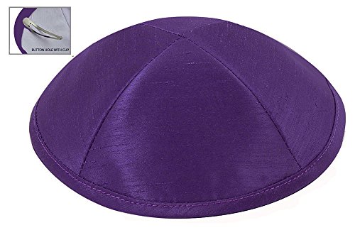 Image of Zion Judaica Deluxe Raw Silk Kippot Bulk Packs or Single Kippah Includes Free Clips