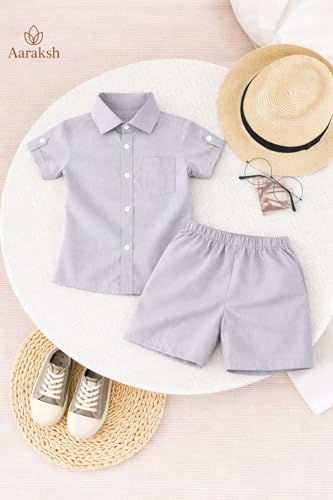 Image of Boys Shirt & Shorts Co-ord Set Kids Regular Wear Clothes Outfit