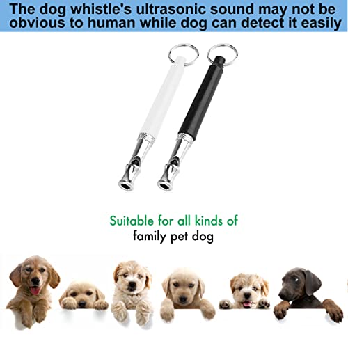 Dog Whistle, 2 Pack Professional Ultrasonic Dog Whistle To Stop Barking, Recall Training, Adjustable Ultrasonic Silent Dog Whistle Training To Stop Barking Control Devices For Dog,With Black Lanyard #TOP6