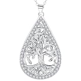 JUZICHEN Collana Albero Della Vita Per Donna, Collana In Argento 925 Sterling Per Donna, Ipoallergenico, Con Confezione Regalo (F2)