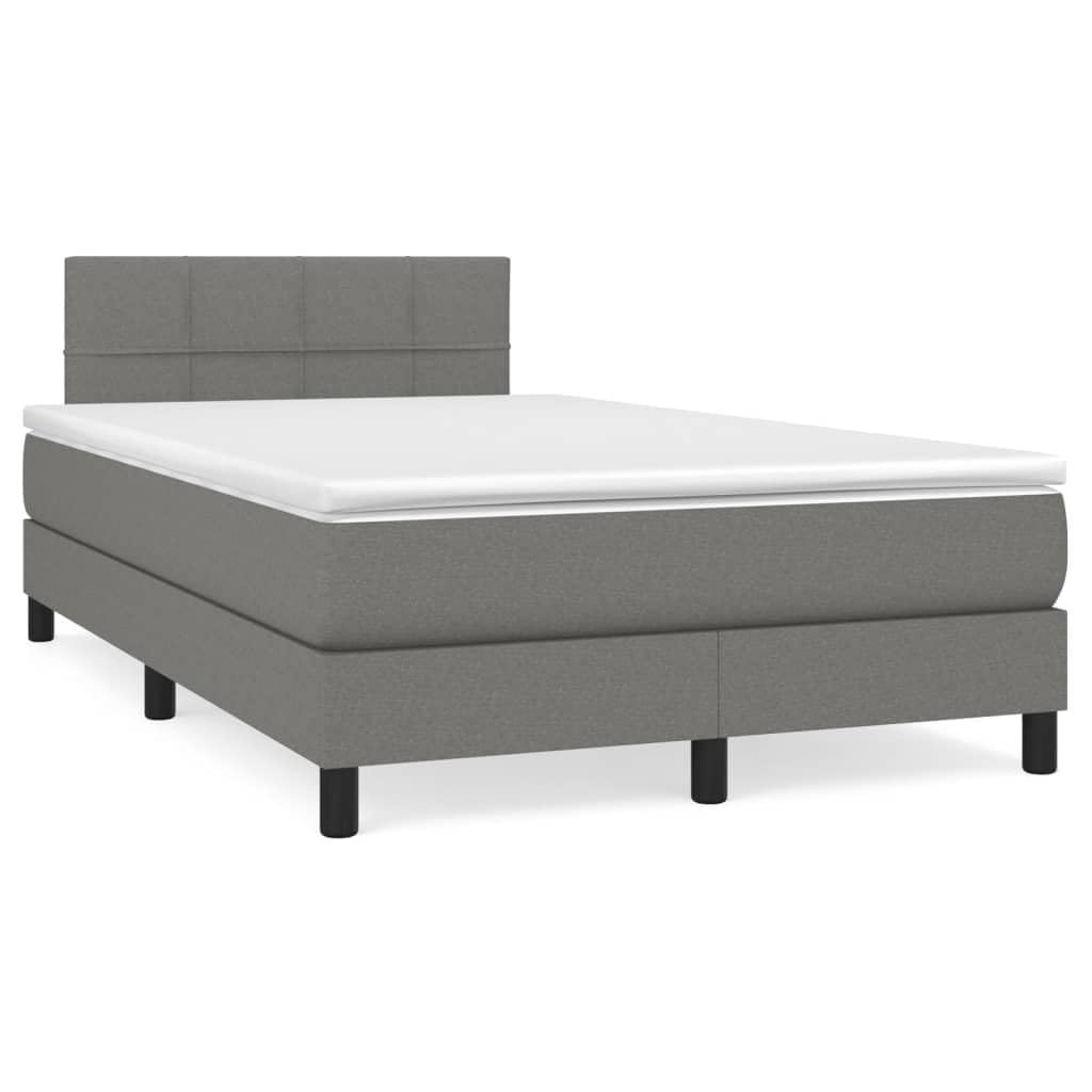 Cama con somier con colchón de 120 x 190 cm, colchón de muelles ensacados de dureza media para una comodidad estable