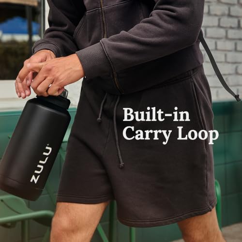 Image of ZULU Goals Vacuum Insulated Large Capacity Stainless Steel Water Bottle | Reusable Jug Thermoses with Carry Handle | Leak-Proof Lid | Perfect for Travel, Workout, Gym, Hiking, Camping | 64oz, 101oz
