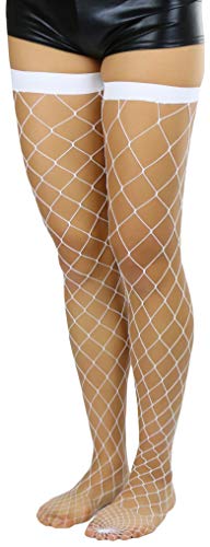 Image of ToBeInStyle Women's Vibrant Large Net Fishnet Thigh High Elastic Nylon Novelty Stockings