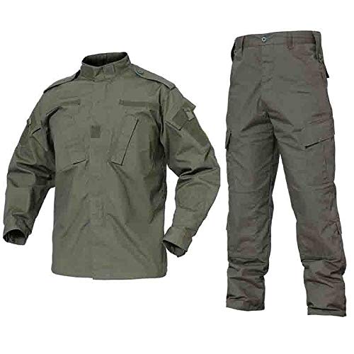 Mdsgfc Esercito Verde Outdoor Camouflage Uniforme Militare Combattimento Caccia Tuta Allenamento Giacca E Pantaloni, Uomo, Verde militare, XXL