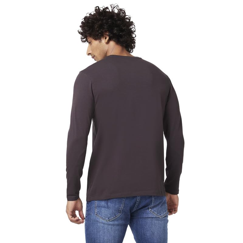 Image of Spykar Men's Slim Fit Round Neck Full Sleeve Printed Casual T-Shirt