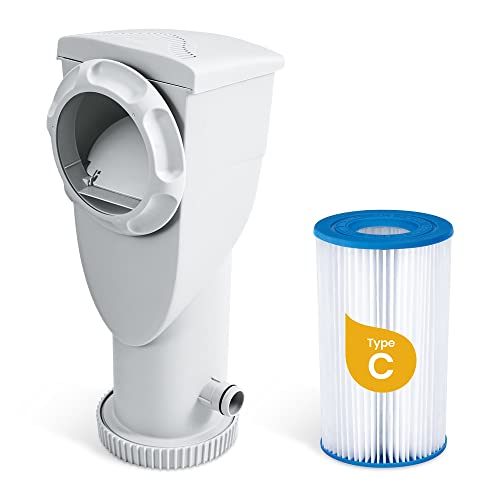 Funsicle SkimmerPlus 1,500 GPH 2-in-1 Filter Pump and Skimmer System for Above Ground Swimming Pools - Pool Cleaning and Maintenance