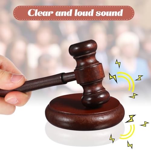 Martillo de madera maciza para juez y subastas con sonido claro 4
