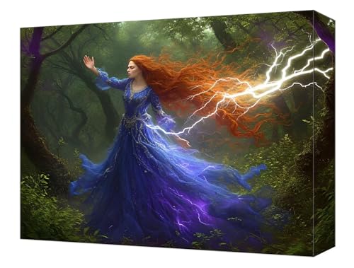 Peinture numéro adulte magie femme - Kit loisirs créatifs DIY acrylique 50x70cm T-708