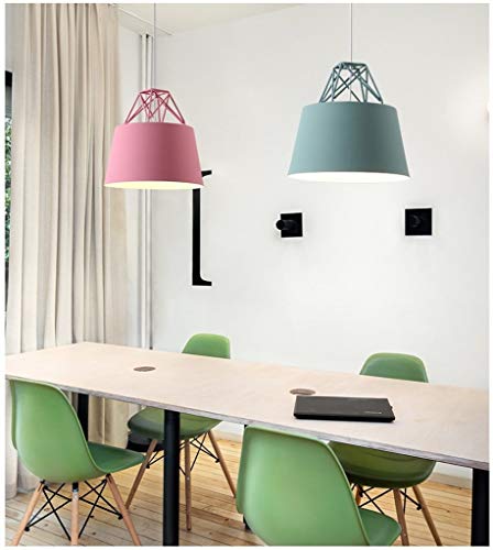 Lustre créatif E27 en fer rouge avec hauteur réglable pour plafond