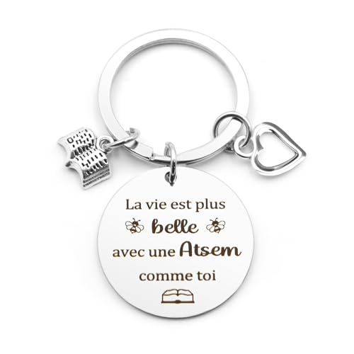 Cadeau Maitresse Cadeau Atsem Porte Clef Maitresse D'École Cadeau Atsem D'École Fin D'année Cadeau Maitre Cadeau Aesh D'École Fin D'année Cadeau Maîtresse Fin D'année Cadeau Creche Cadeau Maître