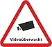 10-Set Aufkleber Videoüberwacht als Dreieck - 5cmx4,5 cm - Sicherheit für Ihr Fenster am Haus oder Büro