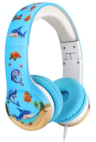 Nenos Kids Headphones for School Limited Volume Headphones for Kids Boys Girls Children Toddler Headphones for Classroom,Tablet, Laptop (Bue)