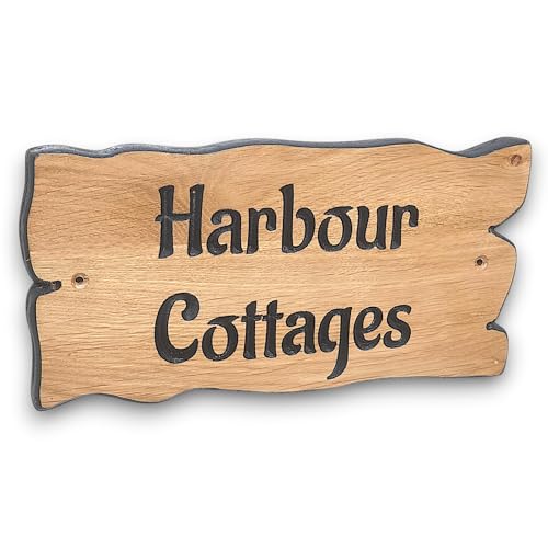 Personalised Oak Carved Wooden Sign Rustic Wooden House Plaque Outdoor Plate Solid Wood 150x300mm
