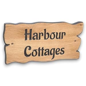 Personalised Oak Carved Wooden Sign Rustic Wooden House Plaque Outdoor Plate Solid Wood 120x250mm