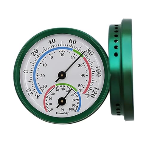 Smgda Mini Indoor Thermometer Hygrometer Analog 2 in 1 Temperature Humidity Monitor Gauge for Home, Wall, Room, Outdoor, Offices, Display Mechanical No Battery Needed (Silver)