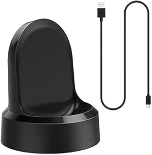 Simpeak Ladegerät Kompatibel mit Samsung Gear S3 Frontier/Classic/Gear S2/Gear Sport/Galaxy Watch, 2 in 1 Ladestation mit USB Ladekabel für SM-R770/SM-R760/R600N/R800/R805/R810 - Schwarz