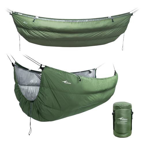 Travel Bird Duck Down Underquilt for Camping Hammock 400g Duck Down Filling Warm Insulation Ultralight Hammock Under Quilt Portable for Hiking Backpacking